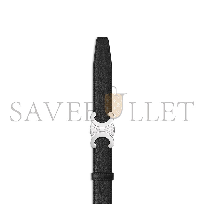 CELINE BELT TRIOMPHE BUCKLE IN METAL & REVERSIBLE STRAP 25MM IN SMOOTH AND GRAINED CALFSKIN 45BND6ATZ.36SI